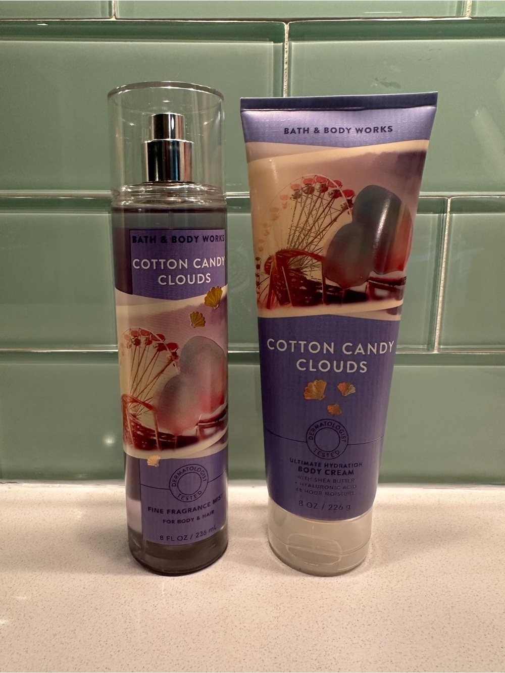 Bath & Body Works Cotton Candy Clouds Mist & Cream new